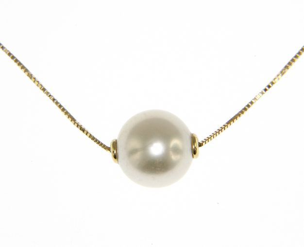 Golden necklace k9 with a pearl (code S173631)